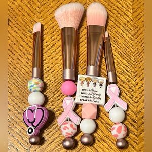 Pink and White Makeup Brush Set